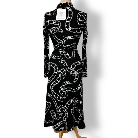 NWT DVF Diane Von Furstenburg Briony Movie Chain A-line Dress Knee Length Sz XS - Picture 4 of 11